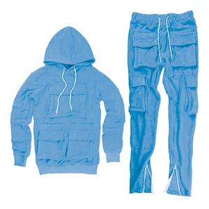 Pantalones de chándal de algodón con capucha para mujer, chándal liso personalizado, Conjunto de sudadera con cuello redondo, otoño e invierno, 2022 - Product Image 3