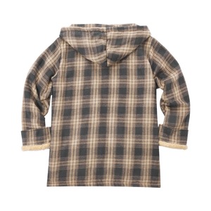 Chemise-veste en flanelle de coton biologique à carreaux doublée de sherpa chaud pour homme (entièrement doublée de sherpa) - Product Image 3