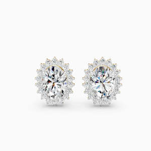 Pendientes de Diamantes Ovalados en Oro Amarillo para Mujer, Color D Natural, Certificados, Clásicos, para Boda - Product Image 6