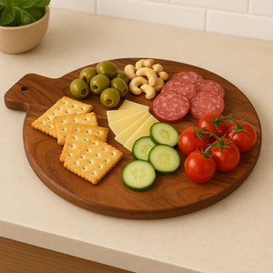 Stlish Round Wood Chopping <b>Board</b> Handmade <b>Light</b> Weight Durable Cutting Vegetable and Meat Cutting <b>Board</b> for Kitchen - Product Image 3