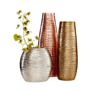 Modern Metal Flower <b>Vase</b> <b>Set</b> of <b>3</b> for Home & Wedding Tabletop Decoration Handmade Eco-Friendly - Product Image 1