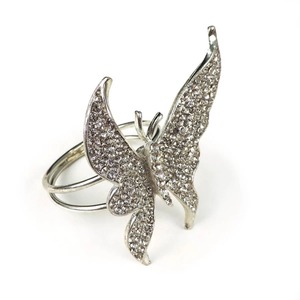 Porta Servilletas de Cristal Brillante con Forma de Mariposa, Accesorios Glamurosos para la Mesa, Anillo Decorativo de Metal con Mariposa Brillante - Product Image 3