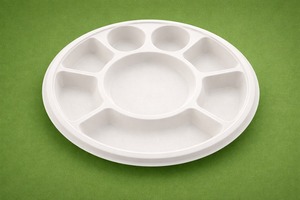 Bandeja Redonda Biodegradable de Bagazo para Comida, 9 CP – Contenedor Desechable Compostable para Alimentos - Product Image 3
