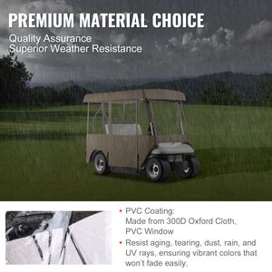 Tendalino Deluxe a 4 Lati per Golf Cart con Finestre Trasparenti, Impermeabile 300D, Adatto per 2+2 Posti, Copertura per Guida su Camion - Product Image 3
