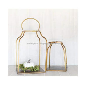 Linterna de vela de lujo moderna de hierro negro mate contemporáneo, decoración de Mesa para el hogar, oficina, restaurante o sala de estar - Product Image 1