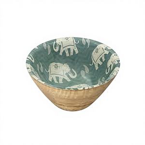 Saladier en bois d'acacia imprimé sur mesure de luxe, nouveau design vintage, fabriqué directement-bol de service en émail unique pour les fêtes - Product Image 3