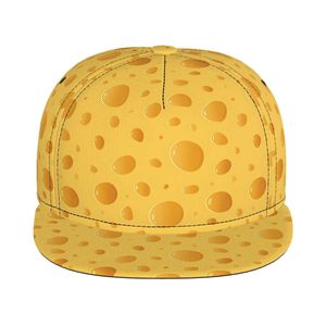 Casquette Snapback à motif fromage, ajustable, unisexe, 6 panneaux, pour usage décontracté, toutes saisons, en tissu sergé, motif à pois - Product Image 1