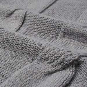 Suéter de Punto Gris para Hombre, Color Sólido, Manga Larga, Ropa de Invierno, 100% Acrílico, Corte Regular, Transpirable - Product Image 3