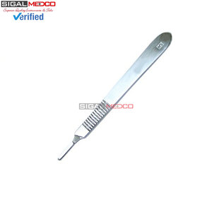 Mango de bisturí n.º 3 de acero inoxidable alemán, hojas quirúrgicas desechables estériles n.º 15 con filo afilado para cirugía manual SIGAL - Product Image 3