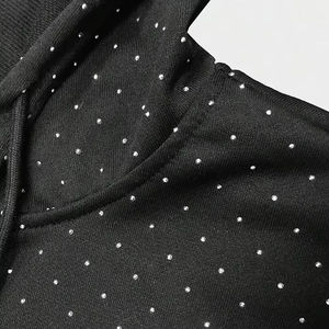 Sudadera con capucha unisex personalizada estilo Y2K, con cremallera, pedrería, diamantes brillantes, cristales completos, estilo oversize, chaqueta con capucha brillante. - Product Image 3