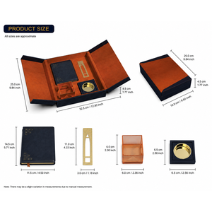 Juego de incensario árabe en caja de cuero, con billetera azul, pinzas metálicas con diseño de mezquita plateada, para aromaterapia en el hogar. - Product Image 3