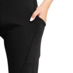 <b>Women's</b> <b>Black</b> High Waist Flare Pants Stretch Slim Fit Casual <b>Trousers</b> <b>with</b> Side <b>Pockets</b> Long Leg Everyday Fashion Bottoms - Product Image 3