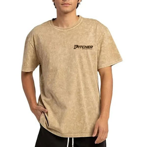 T-shirt pour homme à la mode, effet délavé, motif tendance, confortable, décontracté, tenue de rue - Product Image 1