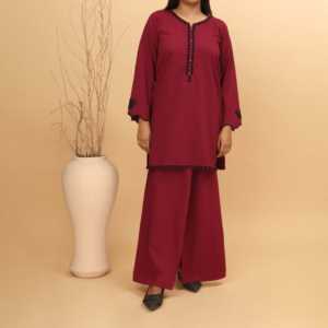 2PC Women's Khaddar Co-ord Set Diseño impreso PW4117 - Product Image 3
