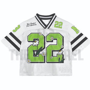 เสื้อยืดโอเวอร์ไซส์ทรงบ็อกซี่ คอกลม ผ้าตาข่าย สไตล์สตรีทแวร์ ขายส่ง เหมาะสำหรับใส่เล่นฟุตบอล - Product Image 1