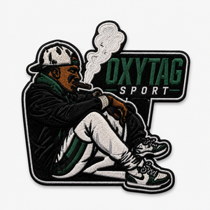 Patch brodé Oxytag Sport, appliqué thermocollant, forme irrégulière, décoration textile, prix abordable, vente en gros, patchs personnalisés OEM - Product Image 4