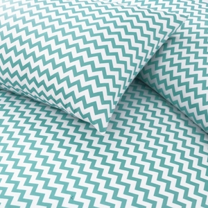 Sábana Plana o Ajustable con Estampado Geométrico en Zigzag Azul y Negro, Transpirable, para Uso Doméstico, para Todas las Estaciones, Estilo Adulto - Product Image 4