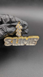 Colgante de Letra Personalizado con Diamantes, Estilo Hip Hop, Chapado en Oro o Plata, Regalo de Joyería - Product Image 2