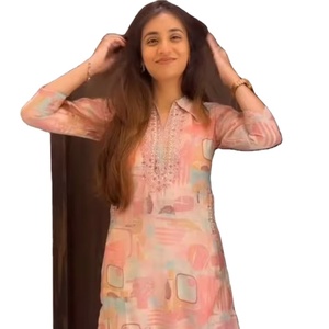 Casual Cotton <b>Kurti</b> for Partywear Indian Long Designer Women <b>Kurti</b> From Surat Online Mart - Product Image 1