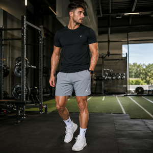 Shorts de sport décontractés pour hommes X Sports City – Couleurs premium, séchage rapide, en polyester tricoté, pour l'été, taille élastique, coupe mi-longue - Product Image 3