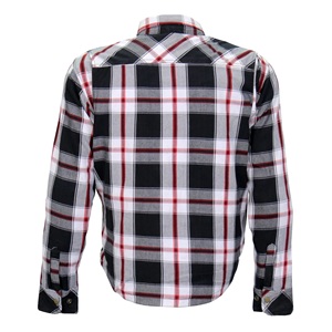 Camisa de Franela a Cuadros Negra, Blanca y Roja para Hombre, Manga Larga, Resistente, para Trabajo, con Doble Bolsillo en el Pecho, Estilo Occidental, Casual, Personalizada, OEM, Talla S - Product Image 3