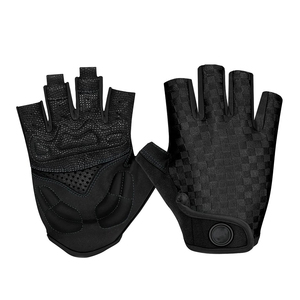 Half Finger Cycling <b>Gloves</b> <b>Black</b> Green <b>Mesh</b> PU Material Hook Loop Closure Unisex Summer Riding <b>Gloves</b> - Product Image 3