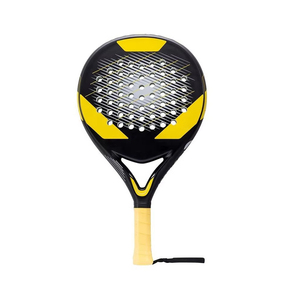 Raquette de padel ronde en fibre de carbone à motif géométrique, noyau souple en EVA - Product Image 1