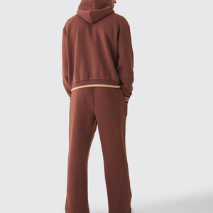 Nouvel ensemble de survêtement sportif décontracté à capuche pour homme, 2-en-1, imprimé uni, 100 % coton, vente en gros, le plus vendu - Product Image 5