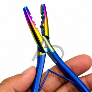 Pince à extensions de cheveux multifonctionnelle bleue avec arc-en-ciel, en acier inoxydable, outil de coiffure, impression de logo personnalisée - Product Image 6