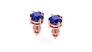 Boucles d'oreilles clous en or massif 14k 18k avec rubis taille ronde 1 carat, fermoir à vis, bijoux fins pour femme, cadeau, soirée, usage quotidien - Product Image 5