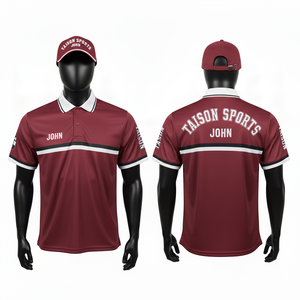 เสื้อสนุกเกอร์ชาย 180 GSM ผ้าโพลีเอสเตอร์ระบายอากาศได้ดี สีแดงเลือดหมู ขาว ดำ แผงหน้าอกแบบซับลิเมชั่น โลโก้สั่งทำได้ - Product Image 1