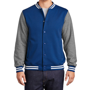 Blouson universitaire personnalisé en polaire avec col montant en toile, broderie, imperméable, écologique, séchage rapide, vente en gros pour les universités - Product Image 1