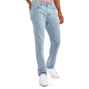 Nouveau jean élégant pour homme avec fermeture boutonnée et zippée, couleur bleu ciel, longueur genou, avec poches - Product Image 3