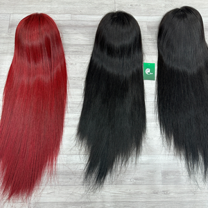 28 pouces meilleure vente en gros perruque droite naturelle pleine cheveux vierges bruts ombre couleur u partie perruque avec HD suisse dentelle transparente - Product Image 2