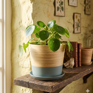 Support de plante en bambou tressé au design épuré avec soucoupe, pot de fleurs d'extérieur artisanal, prix de gros du Vietnam - Product Image 3