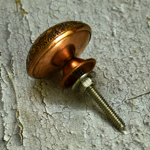 <b>Rustic</b> Metal Craft Cabinet Knob Floral Engraved Traditional Feng Shui Modern Drawer Pull Handle for <b>Wardrobe</b> and Furniture - Product Image 1