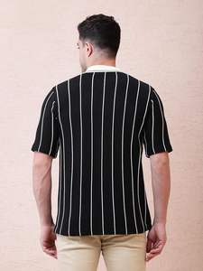 T-shirt da uomo XL in cotone personalizzabile, all'<span class=keywords><strong>ingrosso</strong></span>, tinta unita, casual, sportiva, nera e bianca, per la vendita al dettaglio - Product Image 3