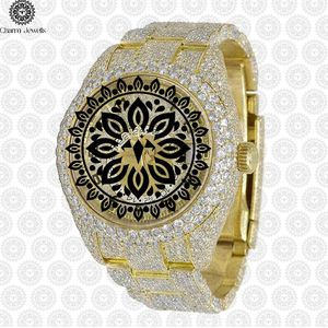 Charm Jewells Luxury Yellow Gold Round Analog <b>Watch</b> 40mm Sapphire Crystal <b>Diamond</b> Bezel Folding Clasp Unisex - Product Image 1