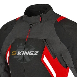 Blouson de moto pour femme à manches longues, 5 Sports, noir et rouge, coupe-vent, toutes saisons, vêtements de course - Product Image 3