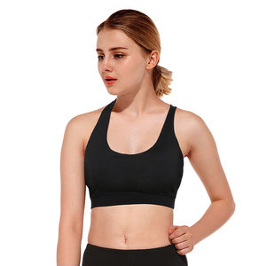 Soutiens-gorge de sport OEM pour femmes, rembourrés, style débardeur, dos croisé sexy, maintien élevé, longueur longue, pour entraînement et yoga, séchage rapide - Product Image 1