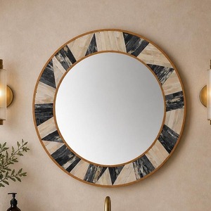 Marco de Espejo con Incrustaciones de Madera, Superventas, para Dormitorio, Sala de Estar, Entrada, Baño y Decoración de Pared, Disponible al Mejor Precio - Product Image 3