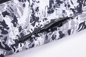 <b>Men</b> Camouflage Waterproof <b>Windbreaker</b> <b>Black</b> White Grey Abstract Print Hooded Outdoor Jacket Full Zip Hiking Jacket Winterwear - Product Image 3