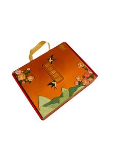 กล่องบรรจุภัณฑ์กระดาษแข็งแบบพับได้พร้อมที่จับริบบิ้นเคลือบเงาด้วยตัวเองด้วยกระดาษฟอยล์สีทองยูวีสำหรับปั๊มรังนก - Product Image 3