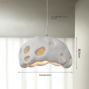 Lámpara Colgante Ovalada de Diseño Industrial Nórdico, Moderna, en Blanco y Negro, con Concepto Wabi Sabi para Uso en Restaurantes - Product Image 6