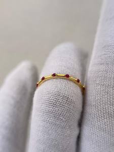 Bague en rubis élégante en argent sterling 925 plaqué or 14 carats, rubis taille rond, cadeau de fiançailles, de mariage ou d'anniversaire - Product Image 6