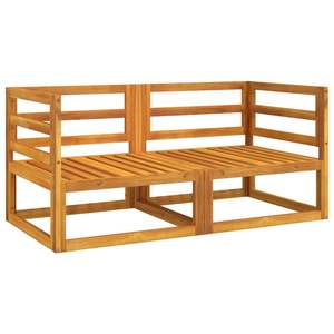 Sofá de Esquina para Jardín de Madera de Acacia Maciza y Poliéster con Cojines Verdes, Tamaño Estándar - Product Image 4