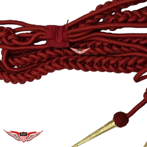 Aiguillette Red Silk With Red Silk Twisted Thread And Tips <b>Braided</b> Parade Aiguillette Epaulettes Shoulder <b>Cord</b> - Product Image 3