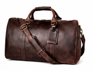 Bolsa de Deporte de Cuero Genuino Vintage, Bolsa de Viaje de Lujo para Fin de Semana, Bolsa de Gimnasio con Cierre de Cremallera, Portátil, de Gran Capacidad para Hombre - Product Image 1