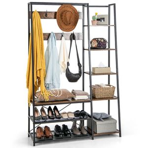Appendiabiti da Ingresso 5-in-1 con Panca Contenitore e 9 Ganci - Soluzione Salvaspazio - Product Image 3