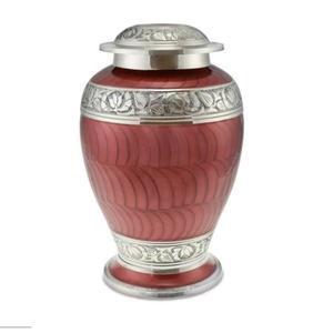 Autumn Forest Scene Cremation <b>Urn</b> Adult Size Customizable Design Silver Trimmed Metal Base <b>Large</b> Cremation <b>Urn</b> For Human Ashes - Product Image 2